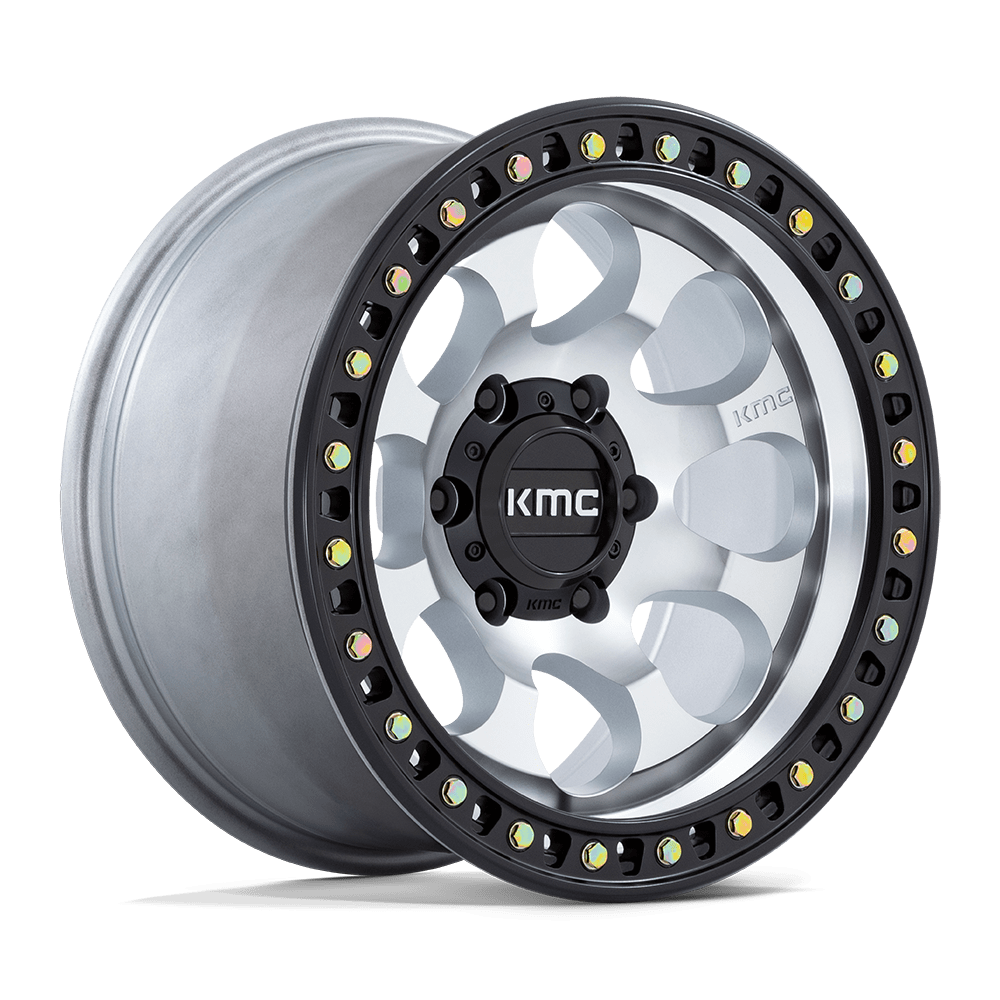 KMC KM550 Riot SBL Machined w/ Satin Black Lip wheel