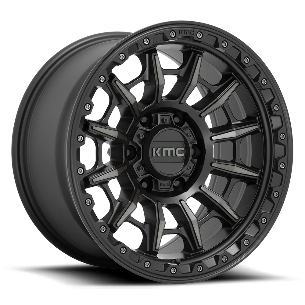 KMC KM547 Carnage Satin Black w/ Gray Tint wheel
