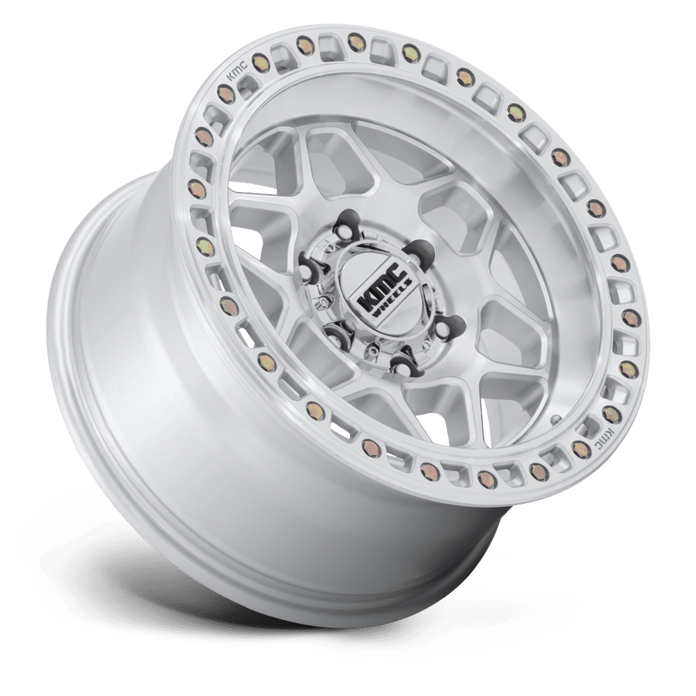 KMC KM553 Torx Gloss Silver w/ Machined Face wheel - view 2