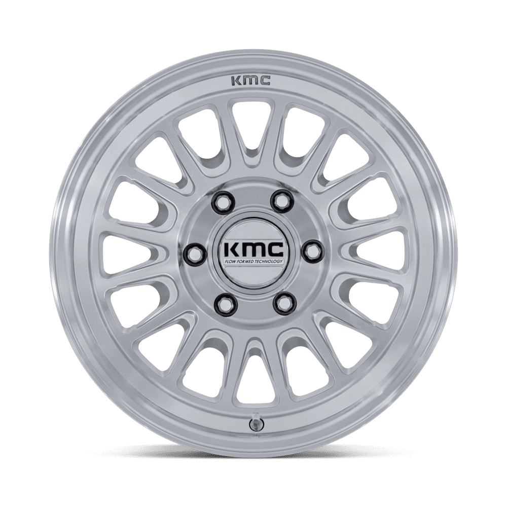 KMC KM733 Impact FFT Gloss Silver w/ Machined Face wheel - view 3