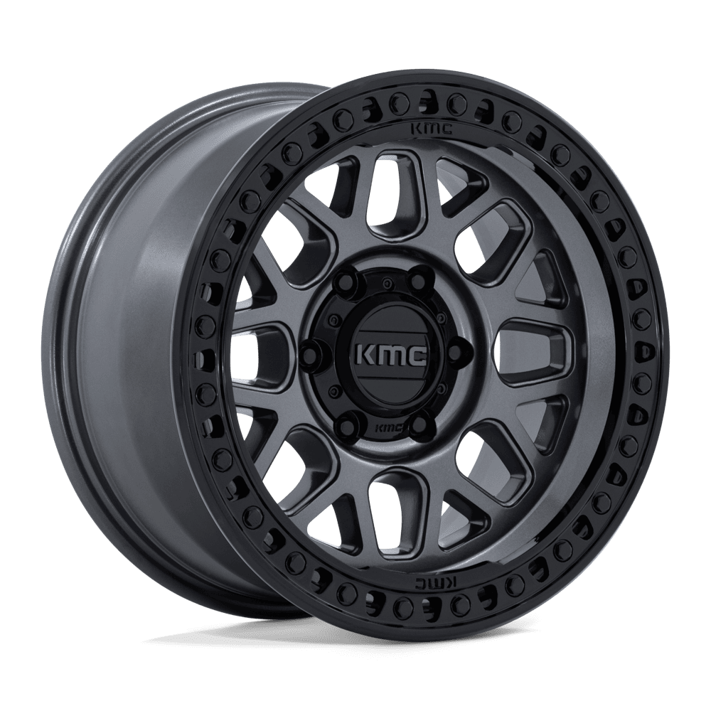 KMC KM549 GRS Gloss Gunmetal w/ Gloss Black Lip wheel
