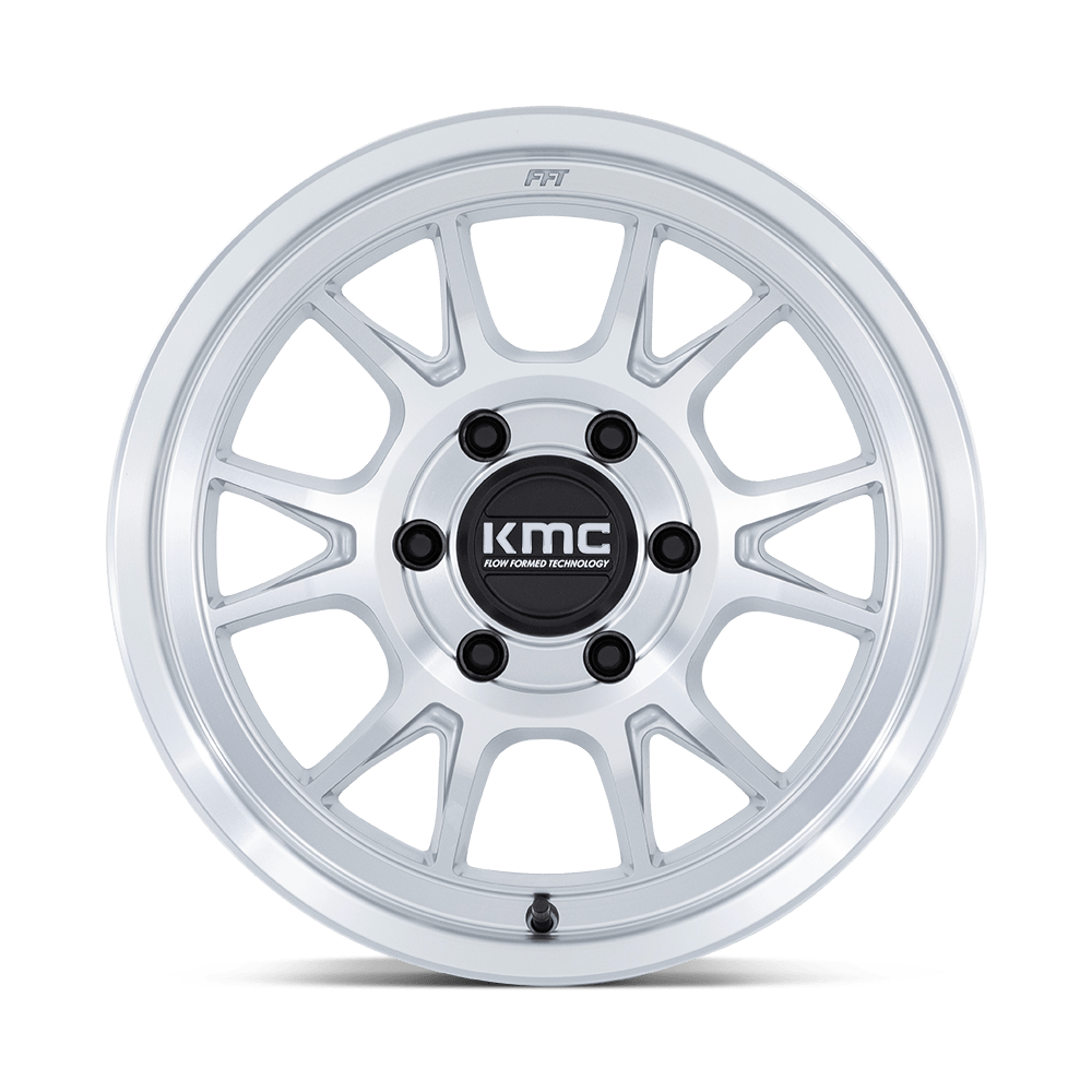 KMC KM729 Range Gloss Silver w/ Machined Face wheel - view 3