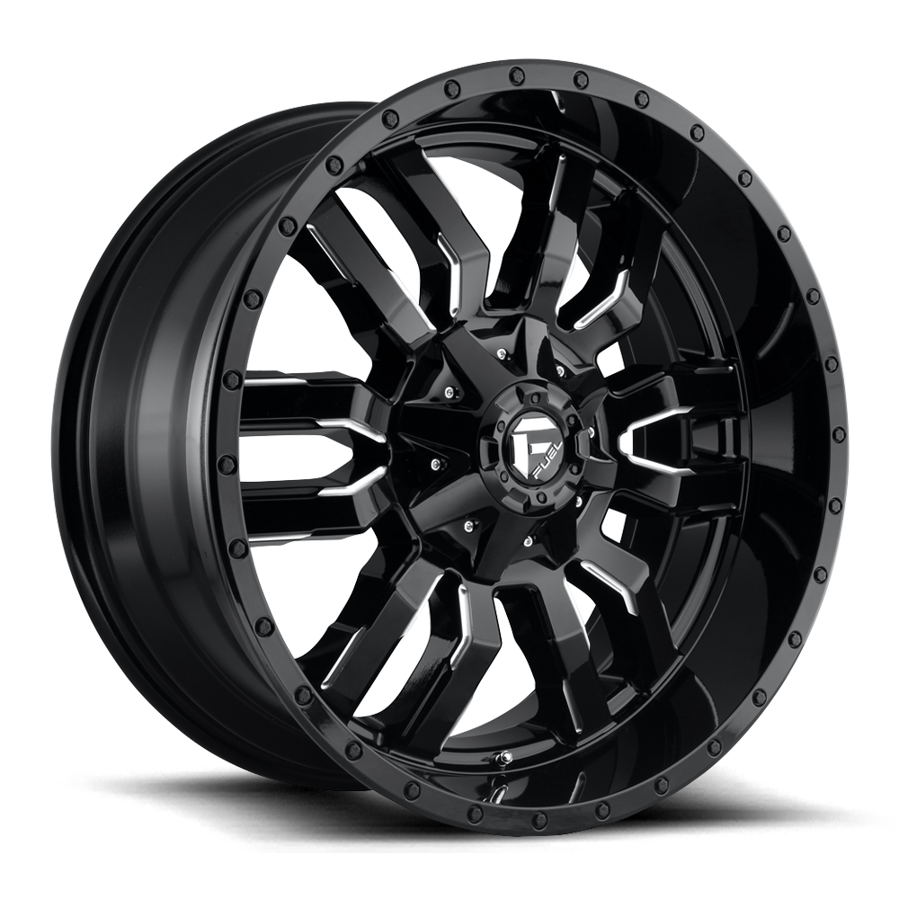 Fuel Off-Road Sledge Gloss Black Milled wheel