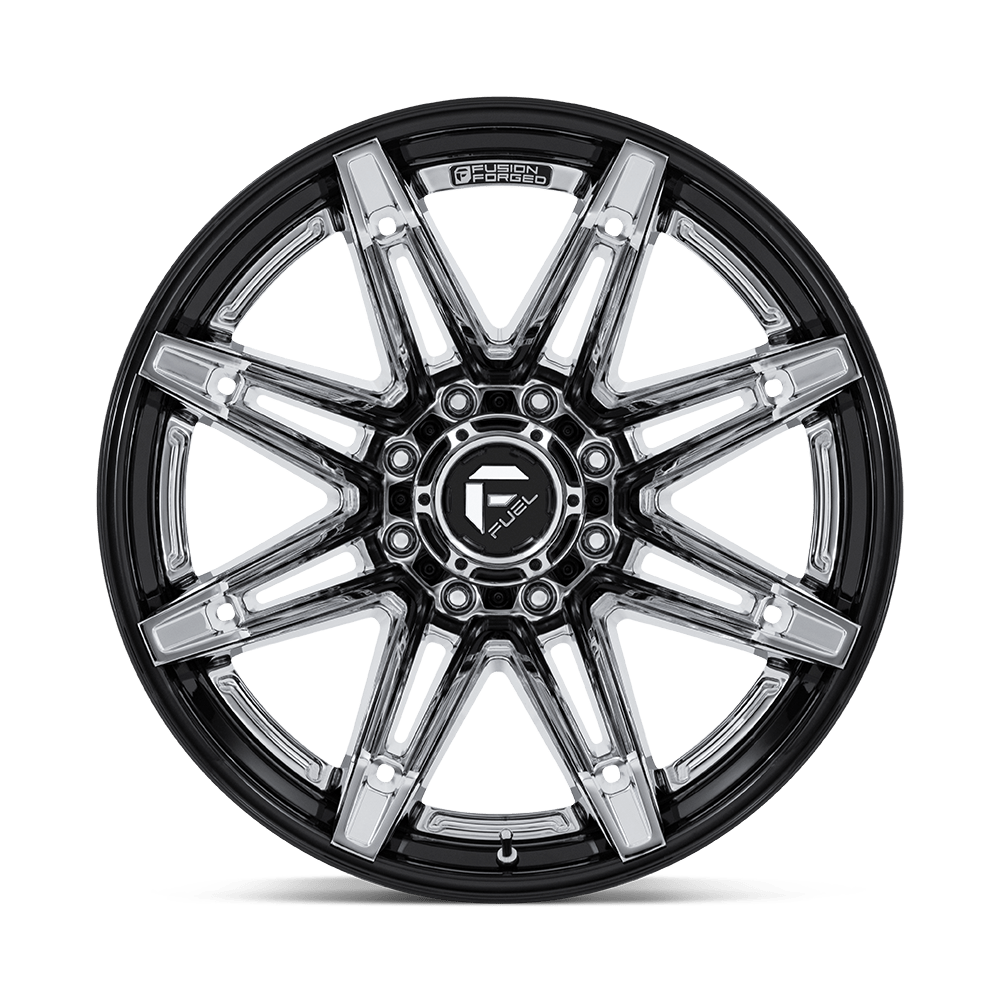 Fuel Off-Road Brawl Chrome w/ Gloss Black Lip wheel - view 3