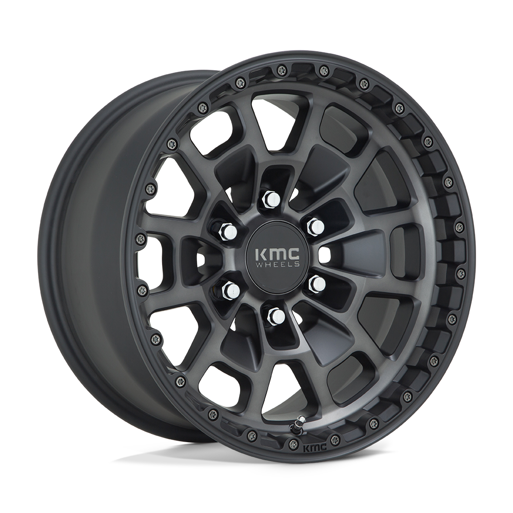 KMC KM718 Summit Satin Black w/ Gray Tint wheel