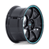 Rotiform BPU Gloss Black w/ Teal Stripe wheel - view 3