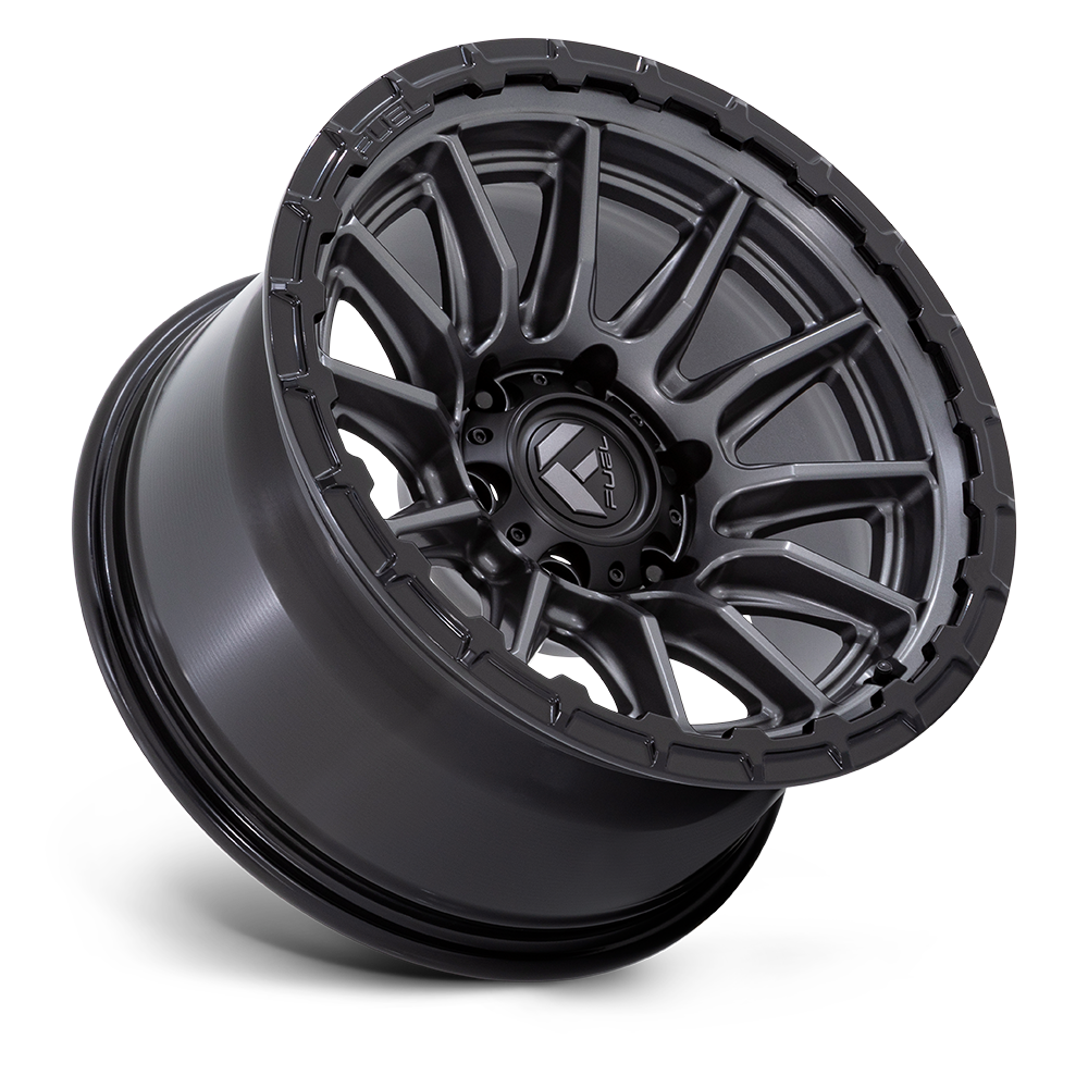 Fuel Off-Road Piston Matte Gunmetal w/ Gloss Black Lip wheel - view 2