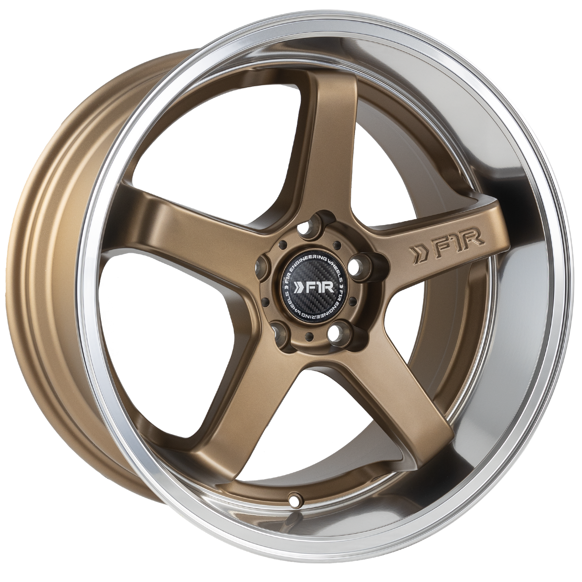 F1R FC5 | Satin Bronze/Polish Lip | 5 Spoke Design – unleashedwheels