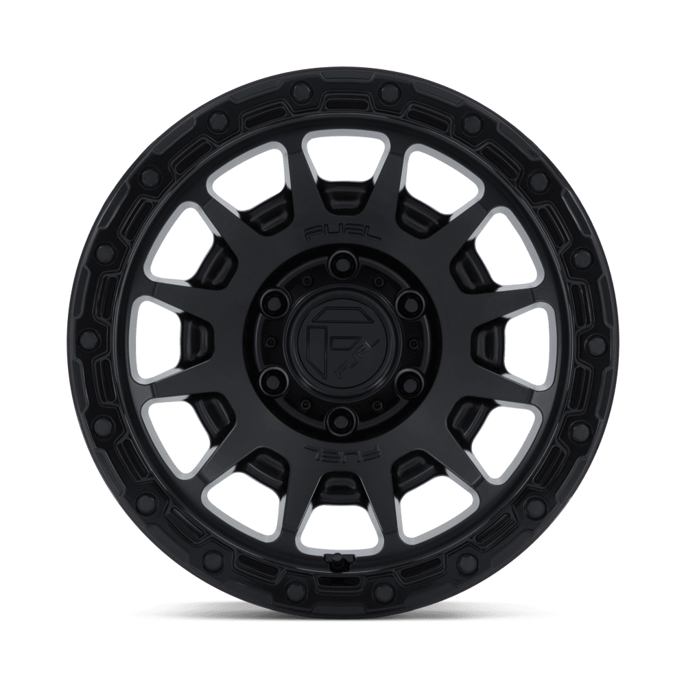 Fuel Off-Road Fortress Matte Black w/ Gloss Black Lip wheel - view 3