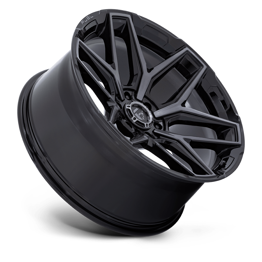 Fuel Off-Road Flux Gloss Black Brushed Face w/ Gray Double Dark Tint wheel - view 2