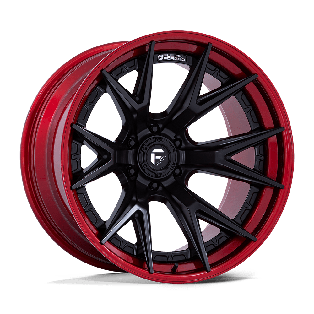 Fuel Off-Road Catalyst Matte Black w/ Candy Red Lip wheel