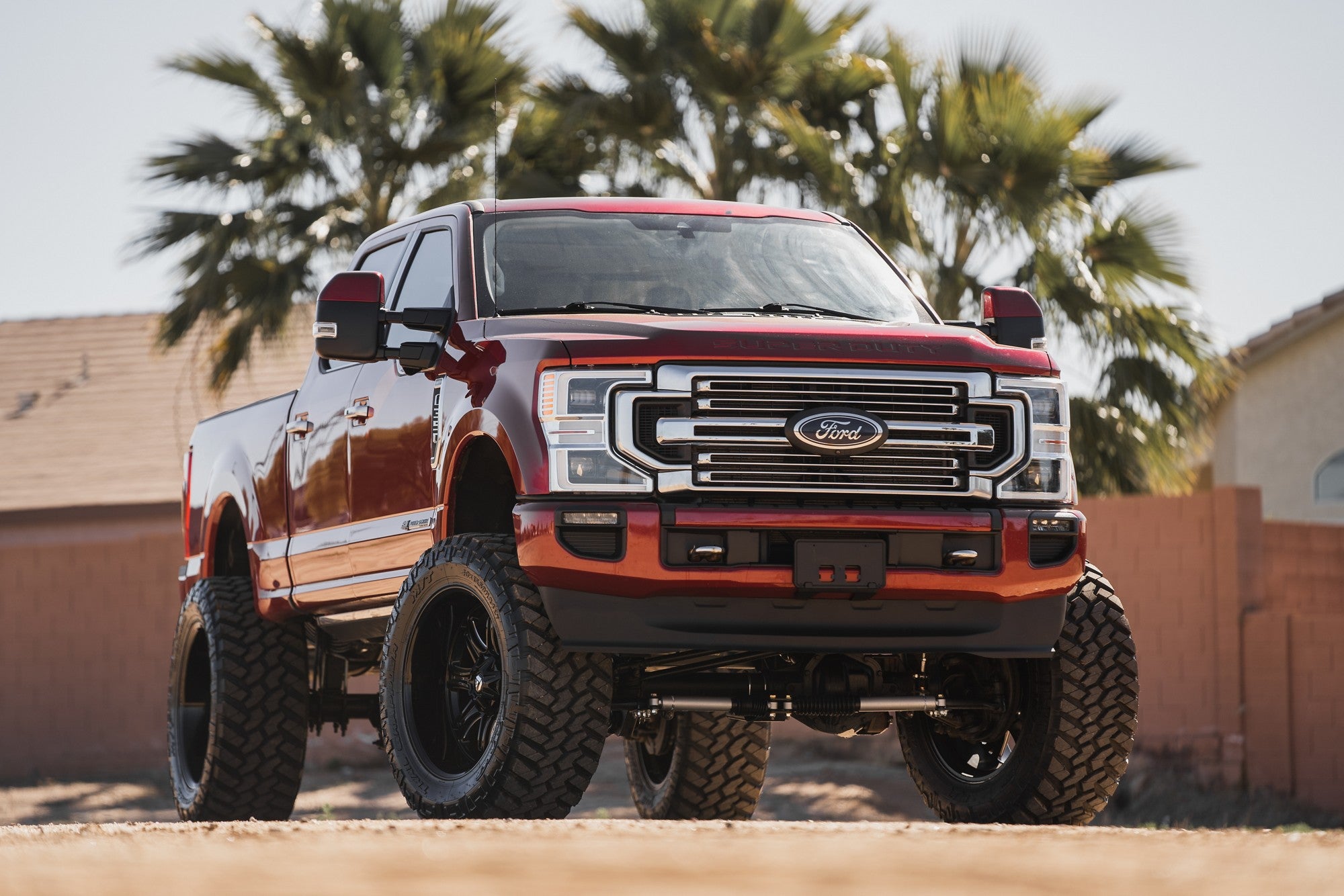 2022 Ford F350 with Fuel Off-Road Darkstar wheels in Gloss Black Milled