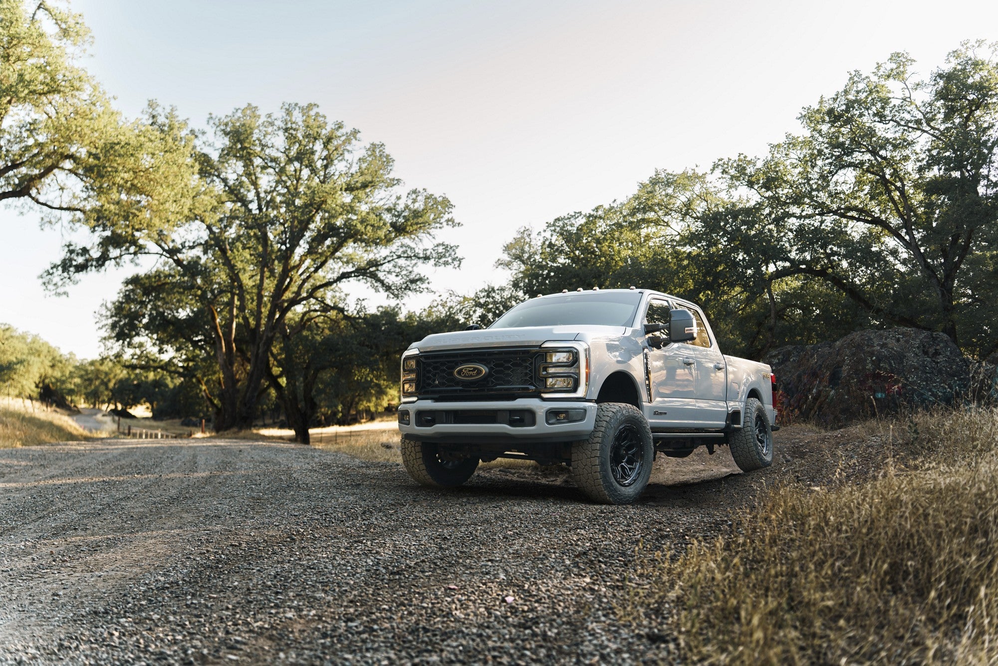 2025 Ford F250 with Fuel Off-Road Surge wheels in Gloss Black