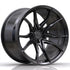 GEM Forged C8G Y-split forged monoblock wheel in black chrome, three-quarter view