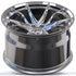 GEM Forged C8G Y-split forged monoblock wheel in chrome, deep concave barrel view
