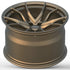 GEM Forged C8G Y-split forged monoblock wheel in satin bronze, deep concave barrel view