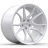 GEM Forged C8G Y-split forged monoblock wheel in satin white, three-quarter view