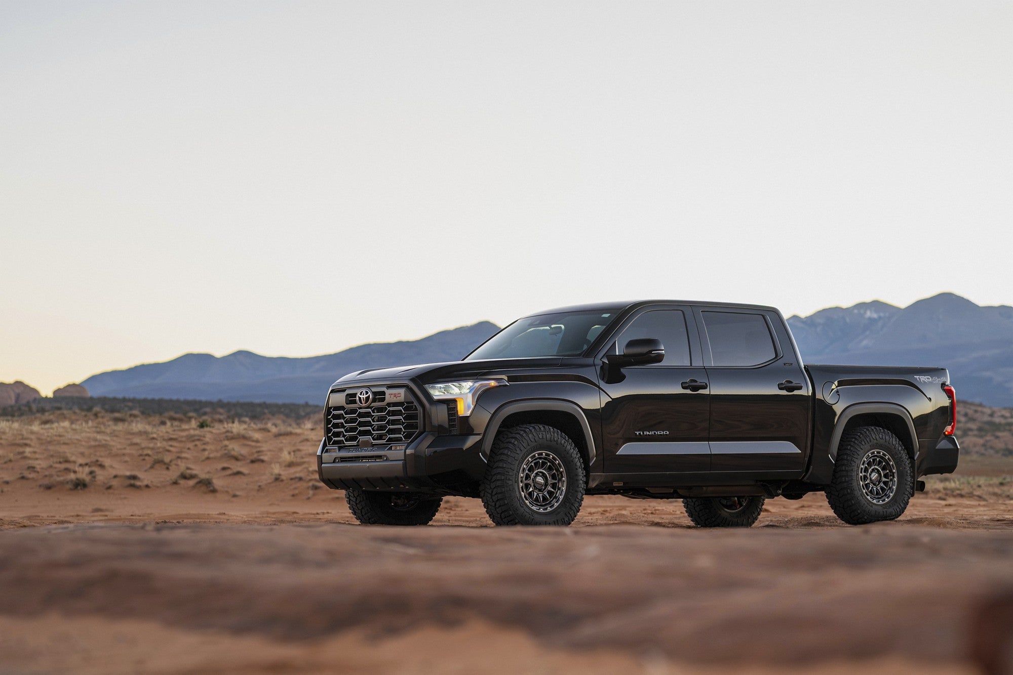 2026 Toyota Tundra with KMC Crux wheels in Gloss Gunmetal