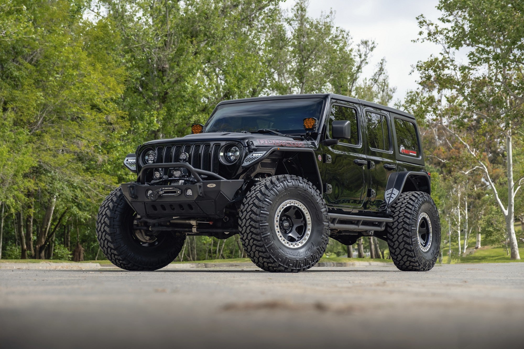 2021 Jeep Wrangler with KMC VI Beadlock wheels in Satin Black w/ Machined Ring