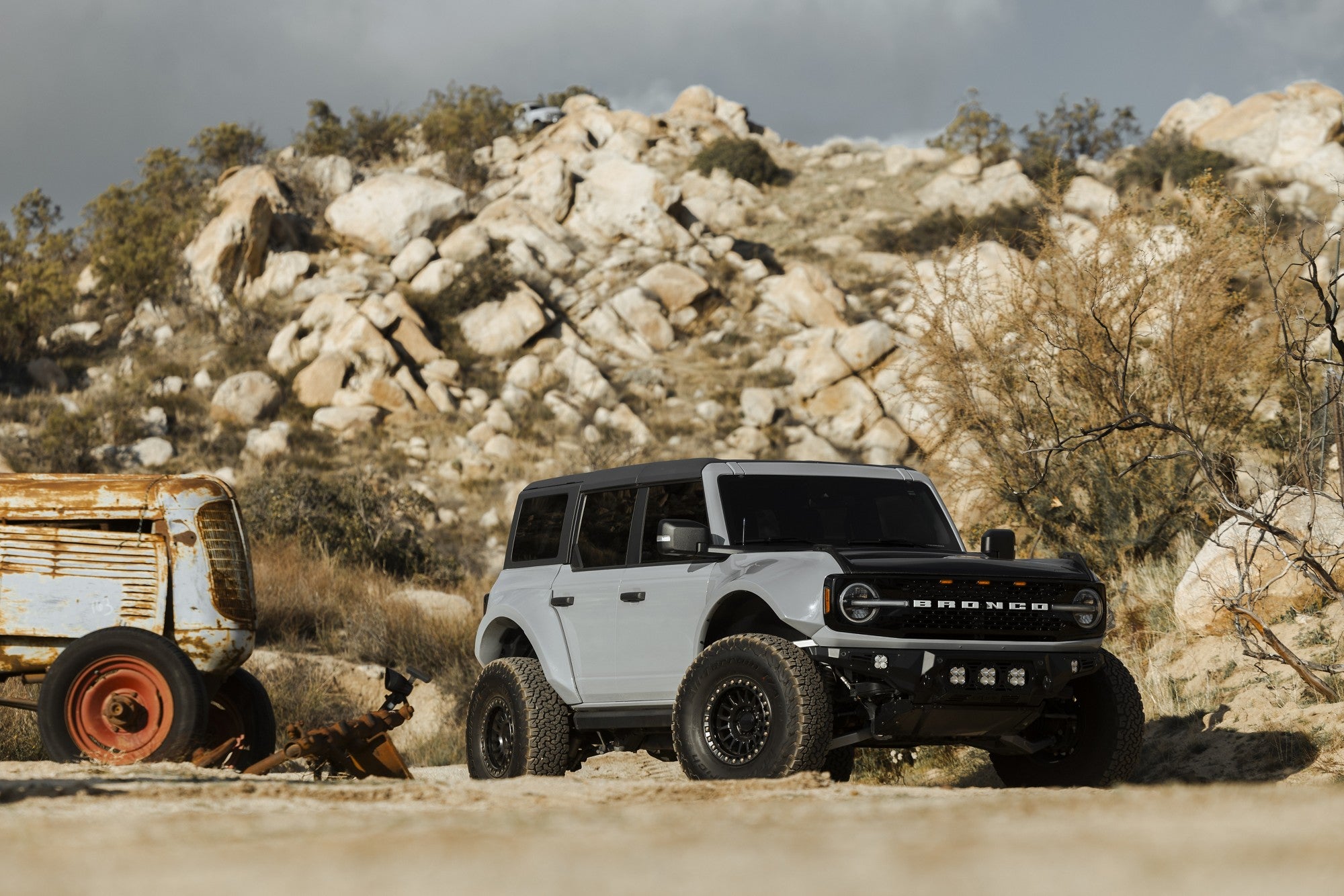 2024 Ford Bronco with KMC Impact Beadlock wheels in Matte Black