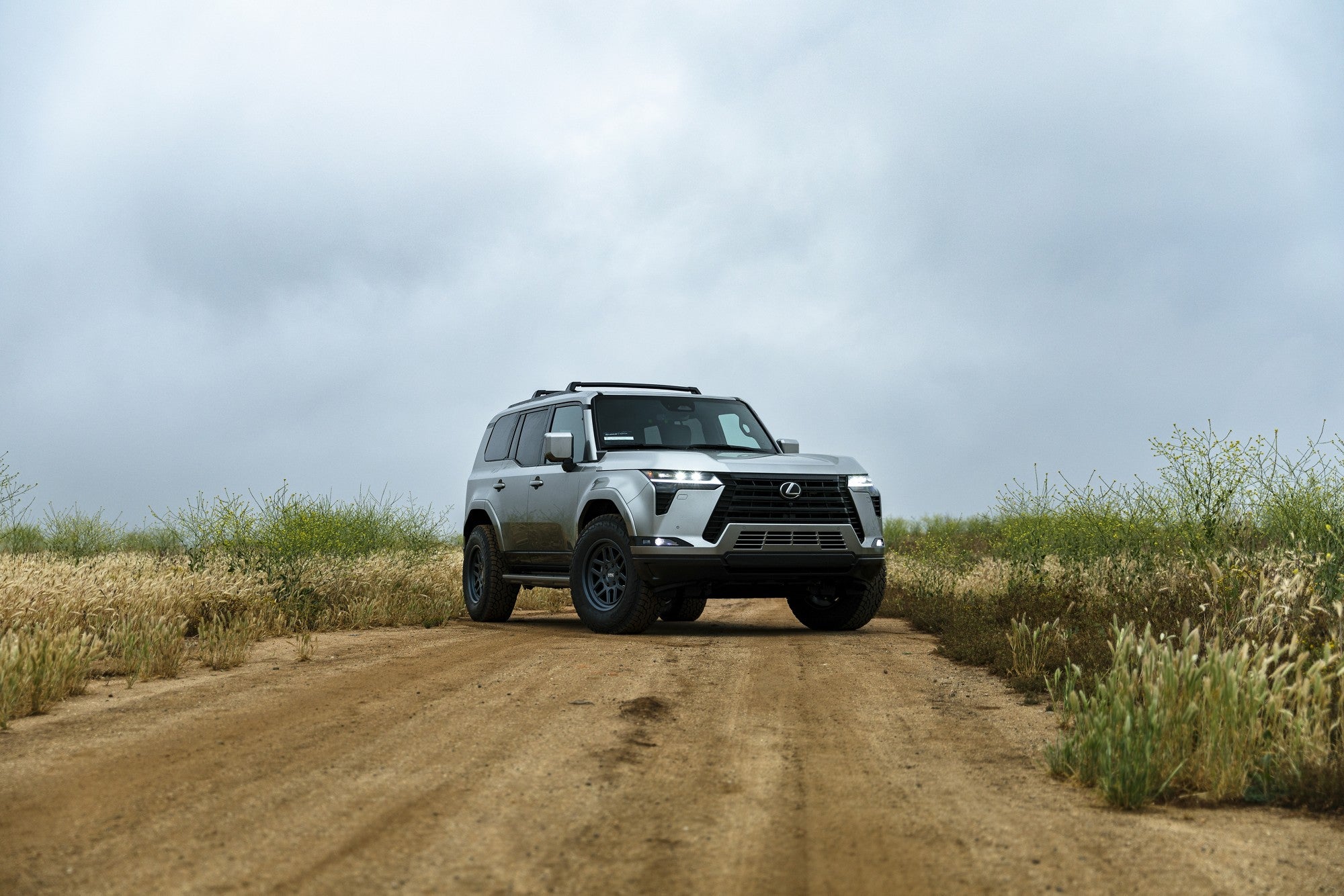 2024 Lexus Gx with KMC Mesa Forged Monoblock wheels in Metallic Blue
