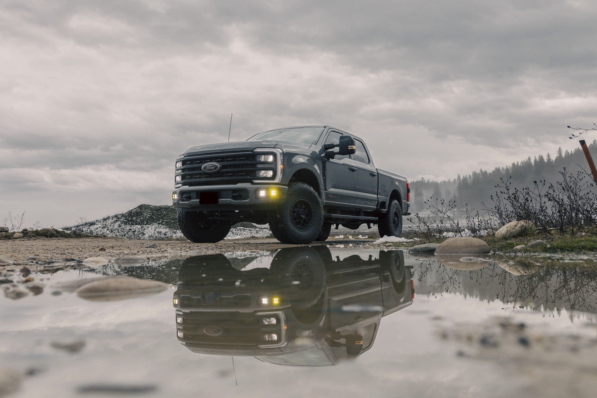 2024 Ford F250 with KMC GRS wheels in Satin Black