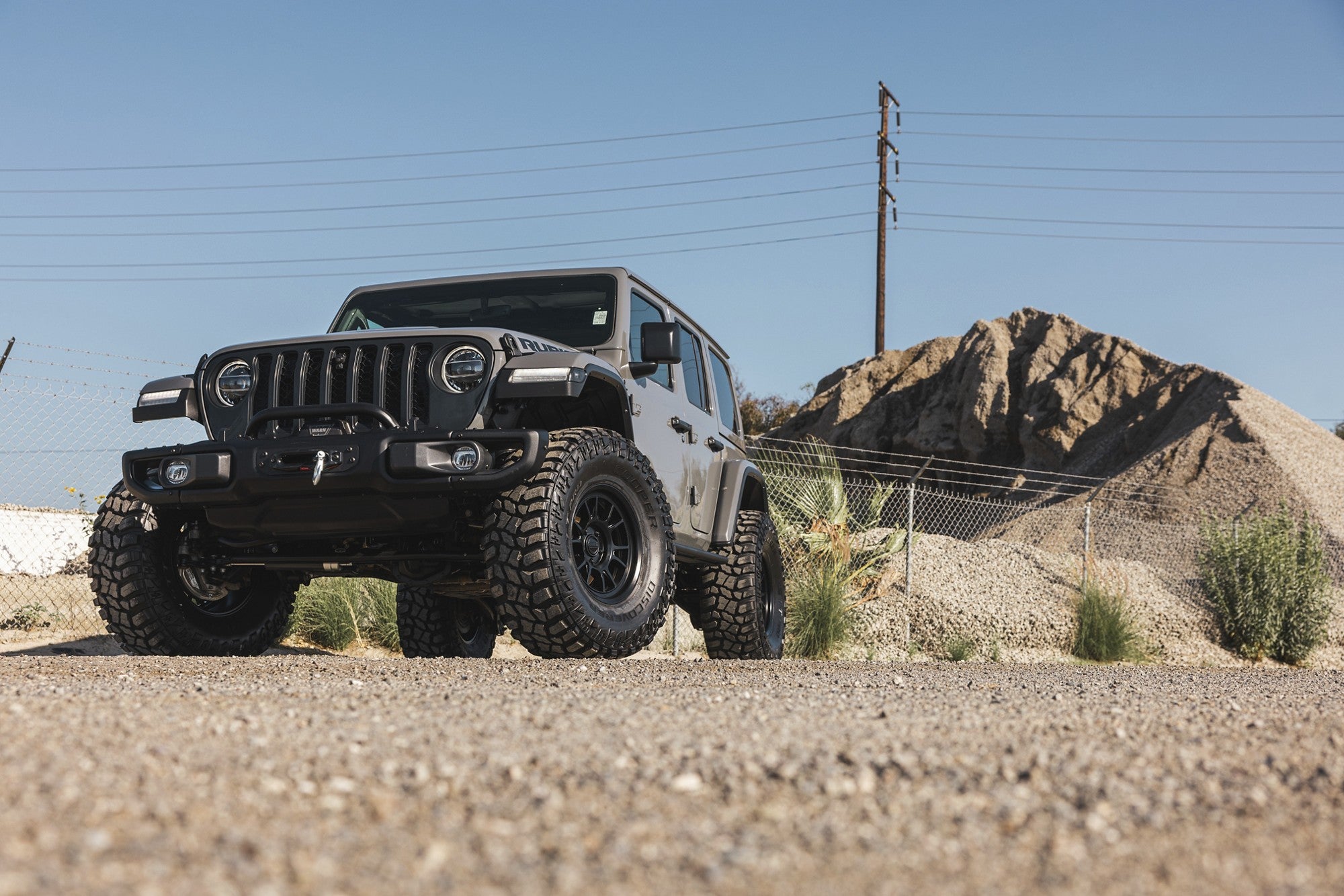 2022 Jeep Wrangler with KMC Range wheels in Matte Black