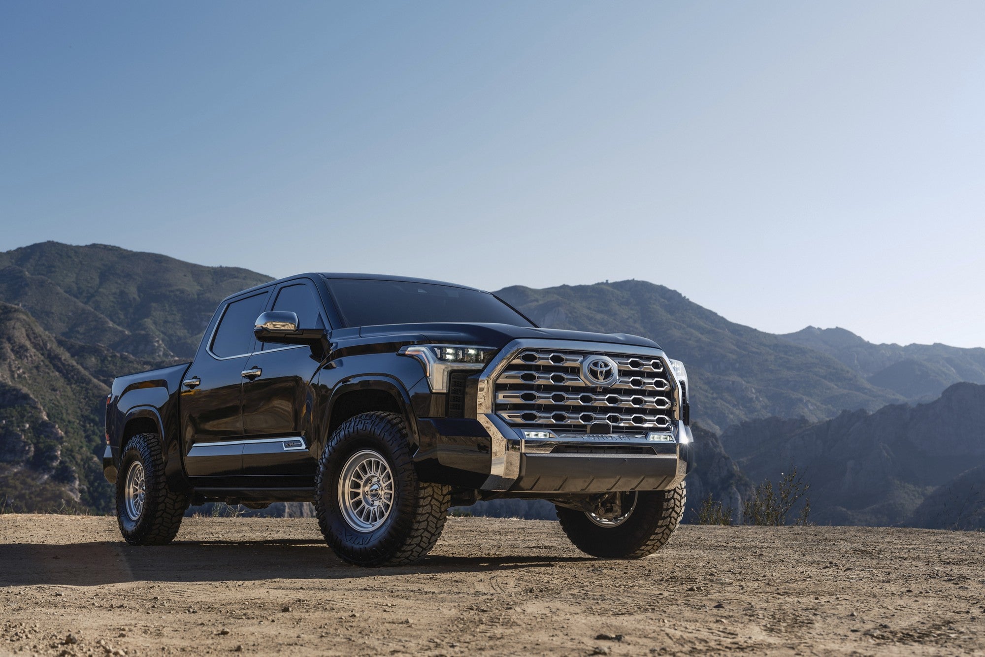 2025 Toyota Tundra with KMC Impact FFT wheels in Gloss Silver w/ Machined Face