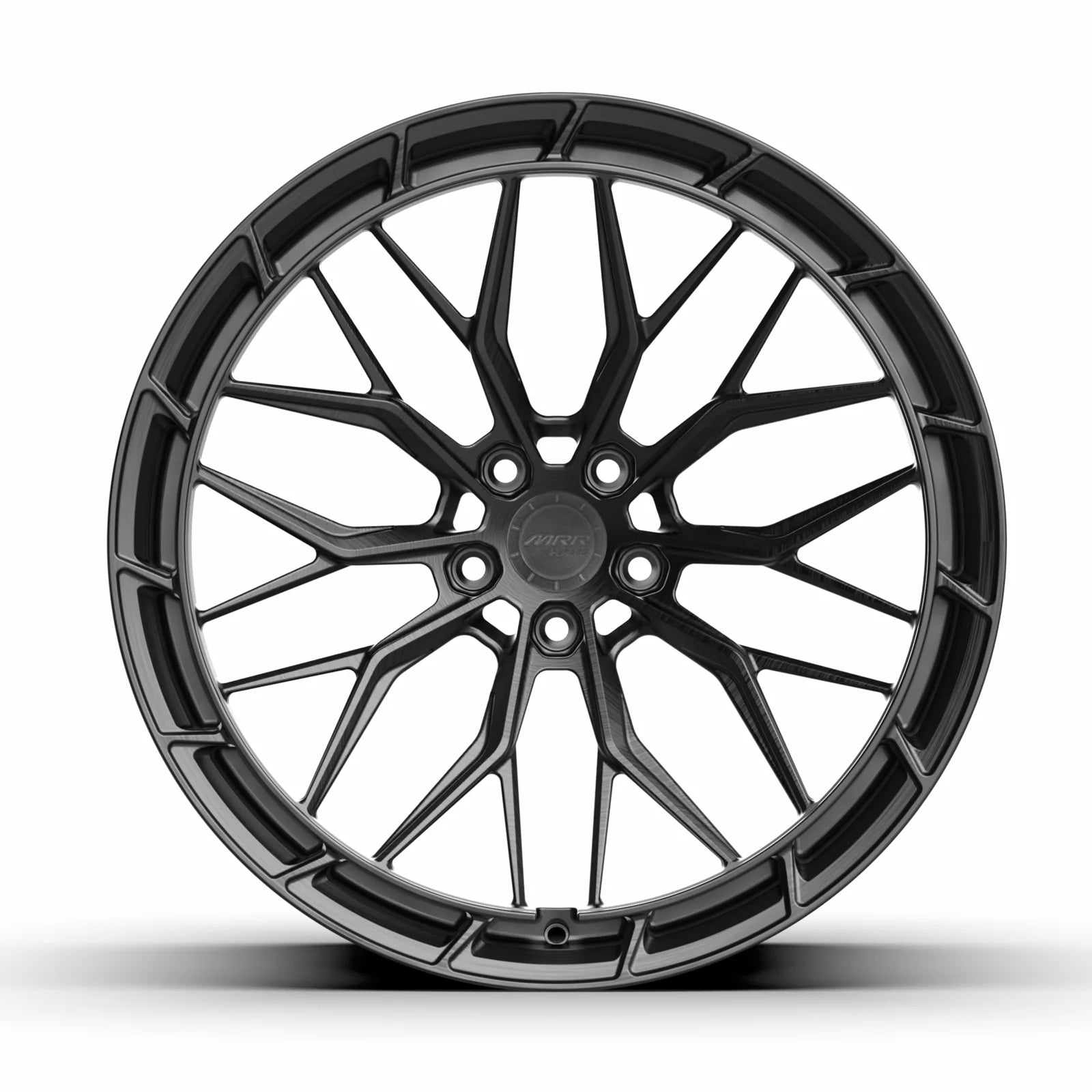 MRR F321 forged monoblock wheel in matte black, face view