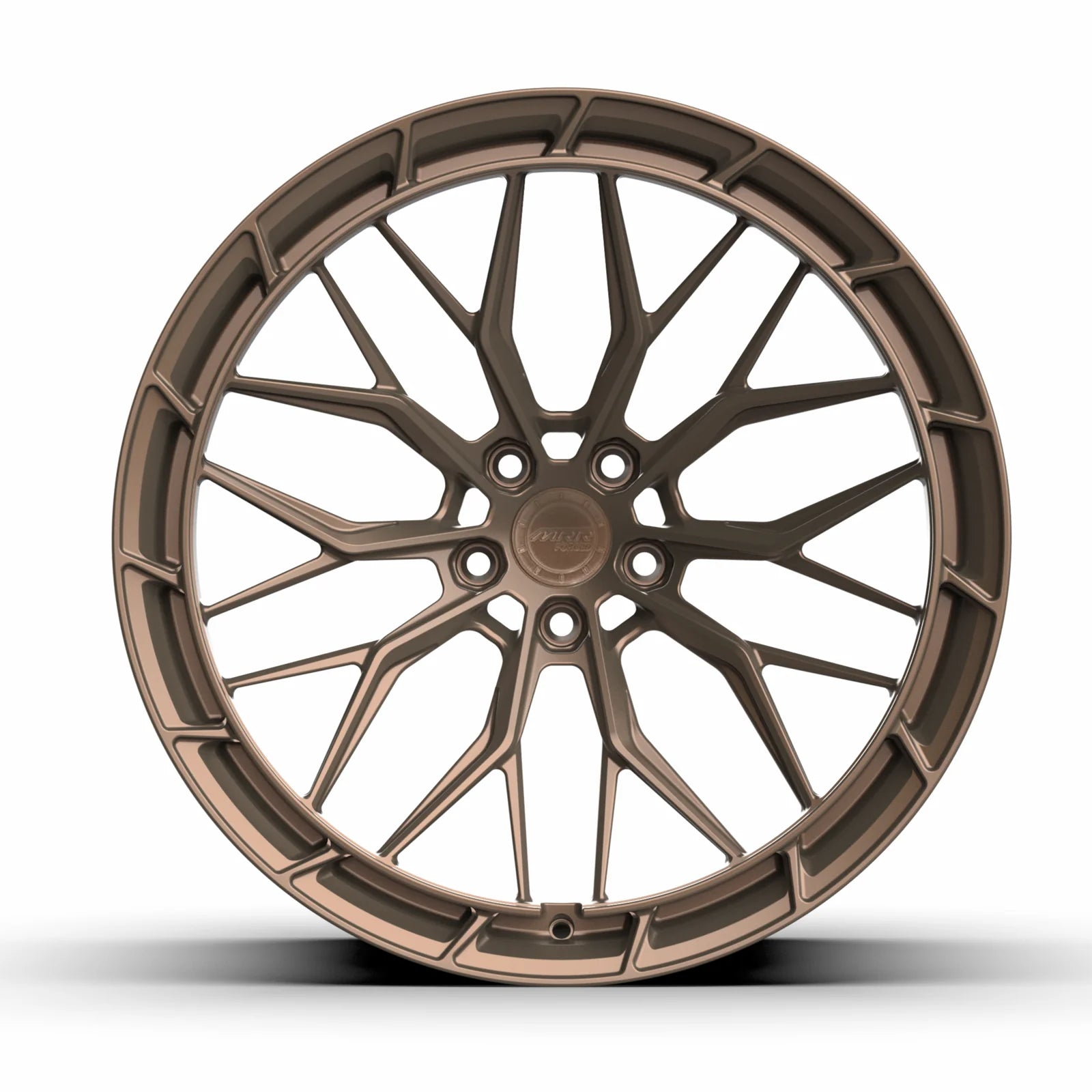 MRR F321 forged monoblock wheel in matte bronze, face view, second angle