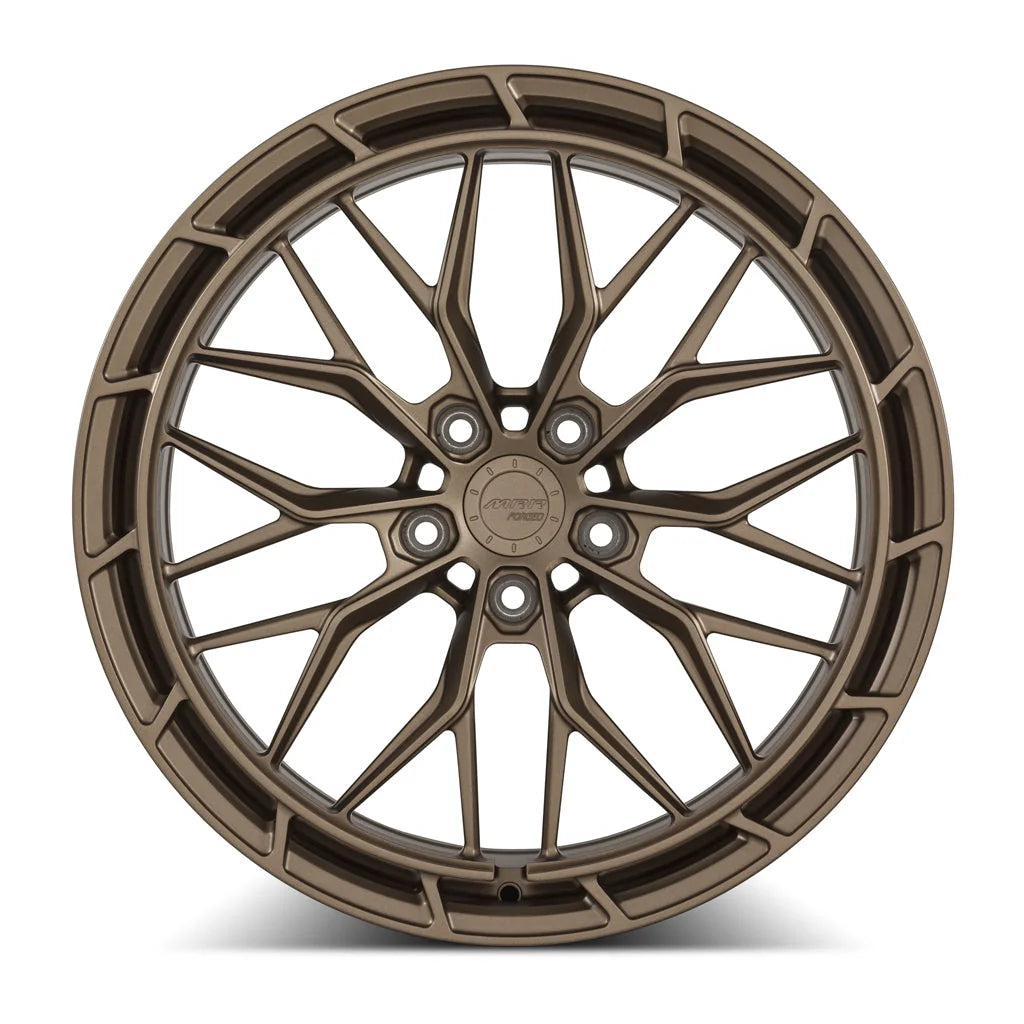 MRR F321 forged monoblock wheel in matte bronze, face view