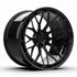 MRR F321 forged monoblock wheel in gloss black, three-quarter view