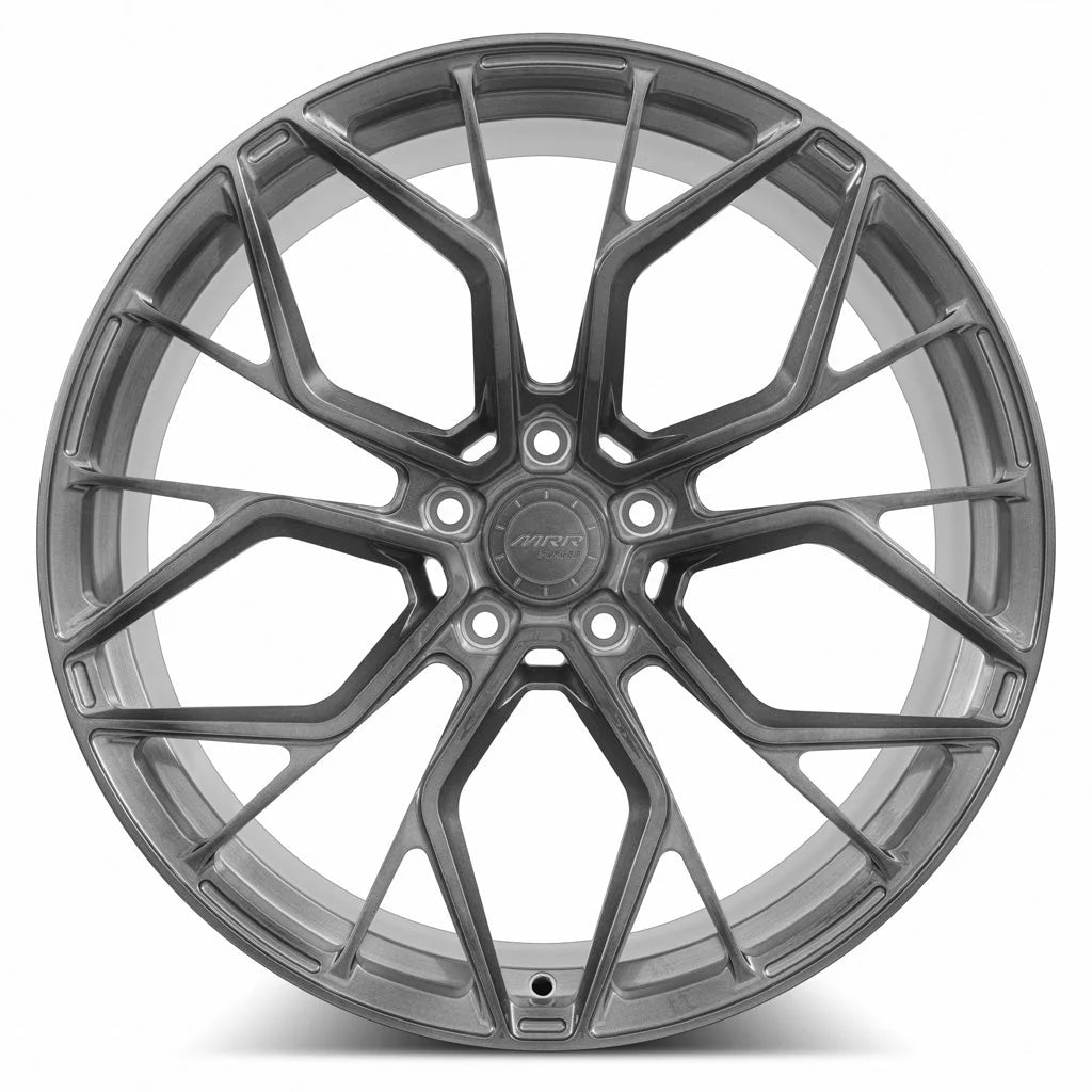 MRR F6263 forged monoblock wheel in brushed tint, face view