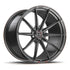 MV Forged SL-100 Spoke-Lite forged wheel, 1-piece monoblock configuration in gunmetal, three-quarter view