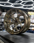 MV Forged SL-171 Spoke-Lite forged wheel, 3-piece in a bronze finish on display