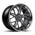 MV Forged SL-501 Spoke-Lite forged wheel, 3-piece configuration with a gunmetal face and polished lip, three-quarter view