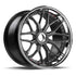 MV Forged SL-801CL Spoke-Lite forged wheel, 3-piece configuration with a gunmetal face and polished lip, three-quarter view