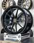 Rohana RFG10 forged wheel Trinity in double black with yellow Rohana lettering