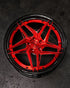 Rohana RFG11 forged wheel Trinity in candy red with a carbon fiber lip
