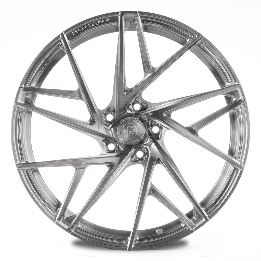 Rohana RFG13 forged wheel in brushed aluminum, face view