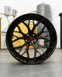 Rohana RFG19 forged wheel in satin black with a gloss black lip and red center cap