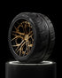 Rohana RFG29 forged wheel in gold, mounted with a tire