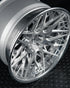 Rohana RFG31 forged wheel in brushed aluminum, three-quarter view