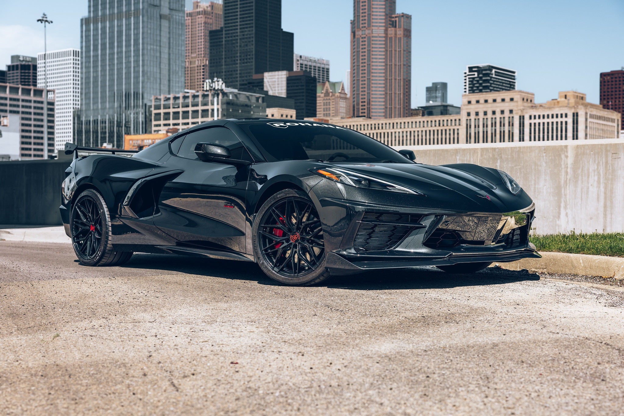 Rohana RFX17 Gloss Black C8 Corvette (19x8.5/20x12 Setup) Full Set
