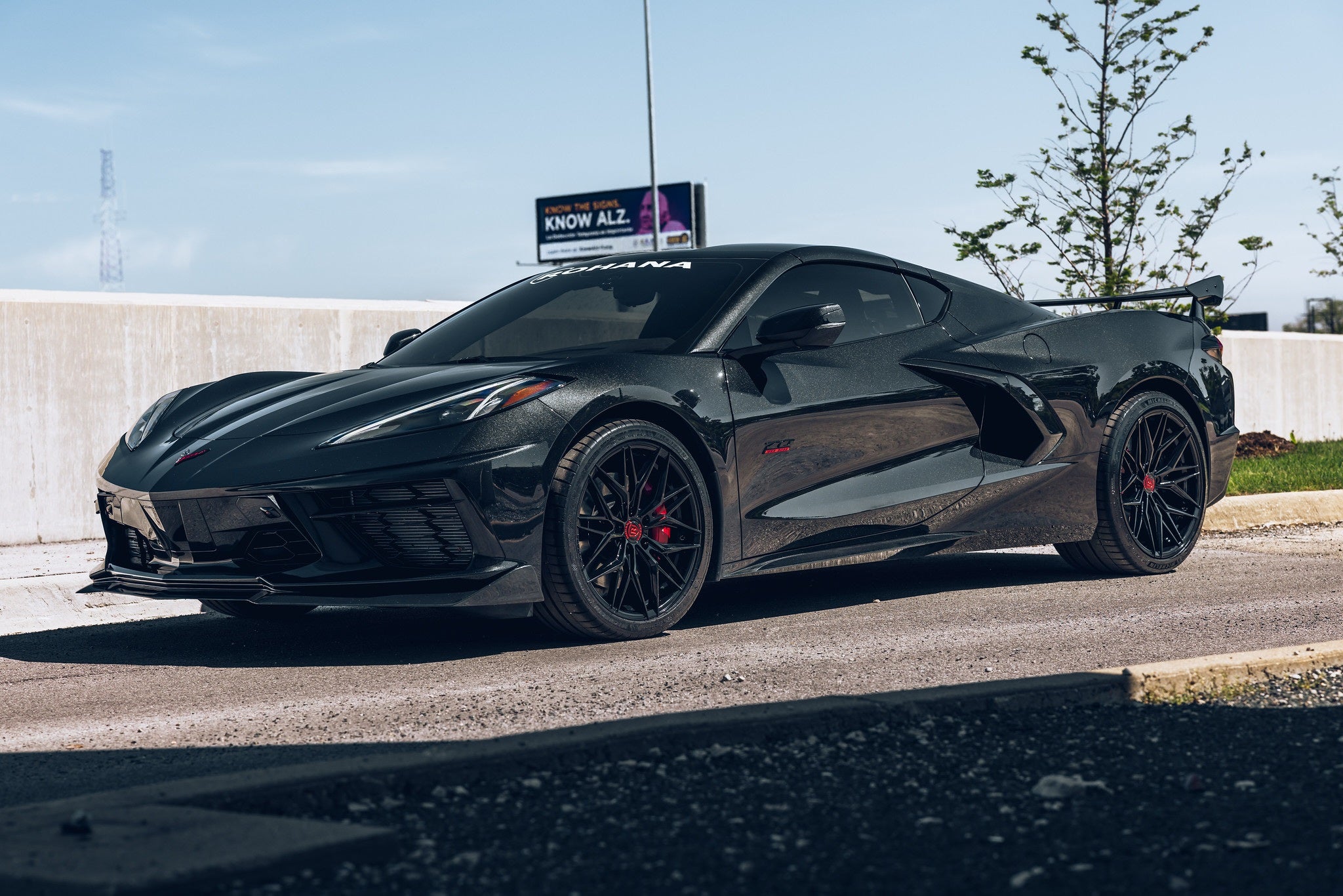 Rohana RFX17 Gloss Black C8 Corvette (19x8.5/20x12 Setup) Full Set