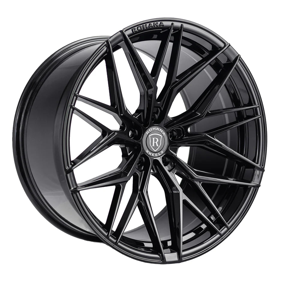 Rohana RFX17 Gloss Black C8 Corvette (19x8.5/20x12 Setup) Full Set