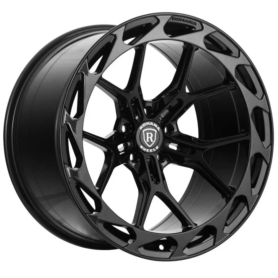 Rohana RFX19 Gloss Black C8 Corvette (19x8.5/20x11 Setup) Full Set