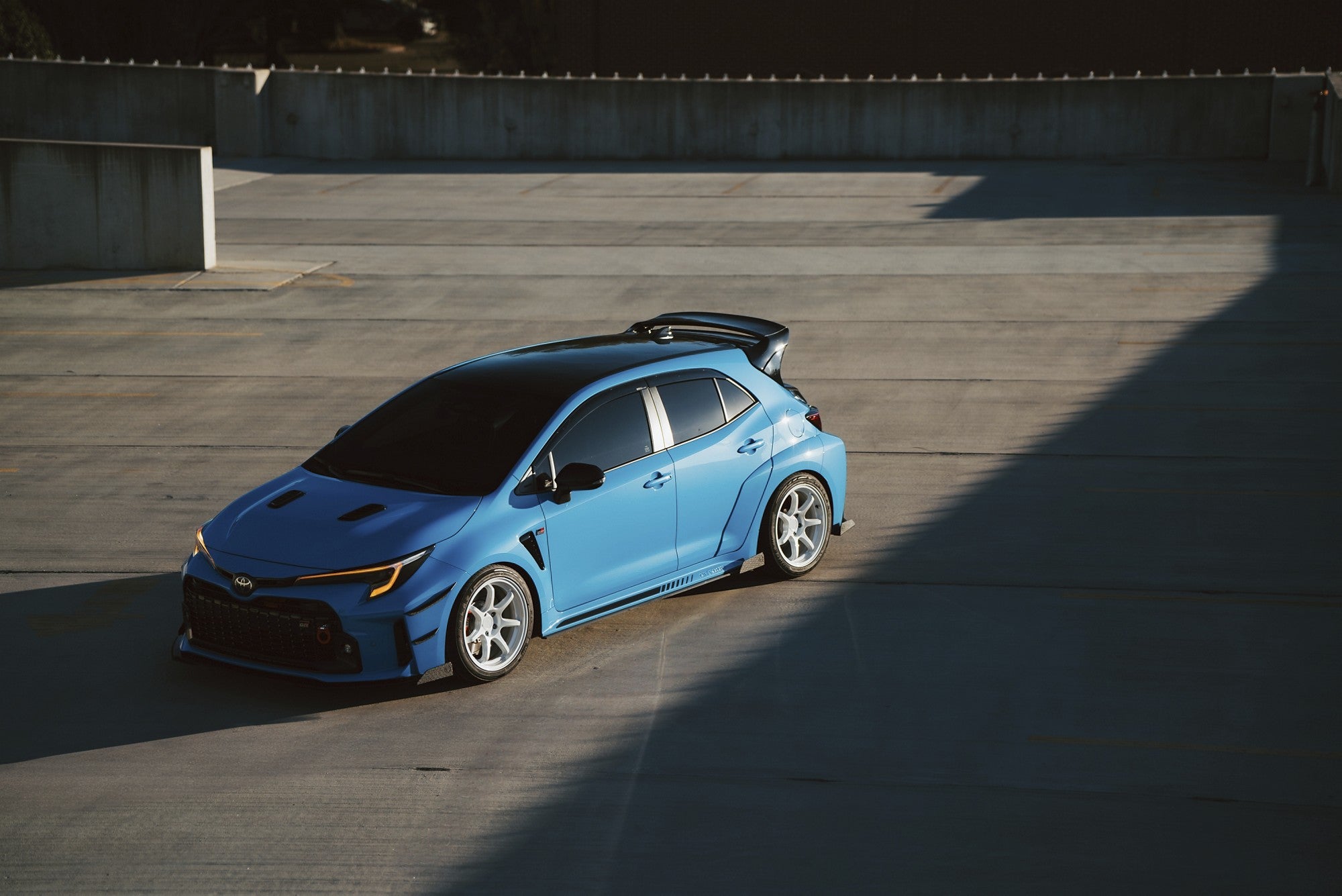 2024 Toyota Corolla GR with Rotiform BPU wheels in Gloss White
