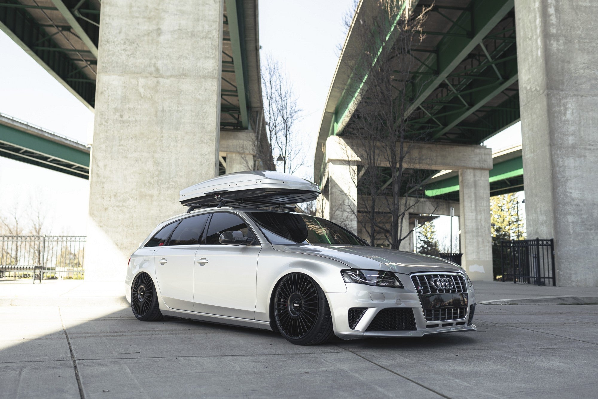 2008 Audi S4 Avant with Rotiform GRZ wheels in Matte Black