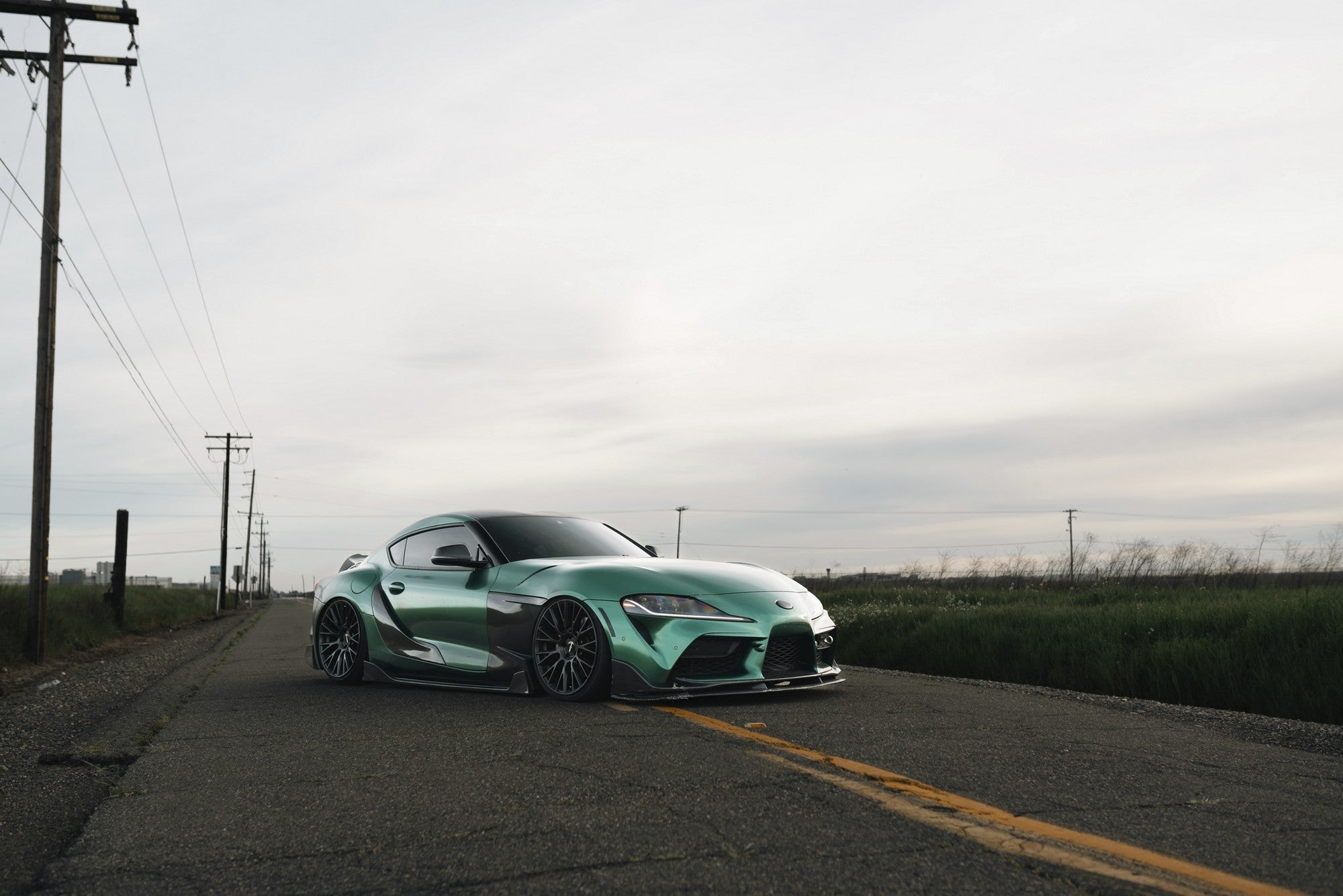 2021 Toyota Supra with Rotiform LSE wheels in Satin Black